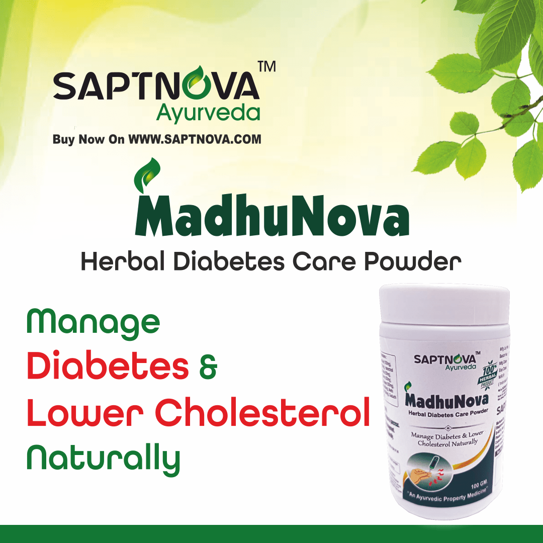 Madhunova Herbal Diabetes Care Powder (3 x 100 GM) - SAPTNOVA