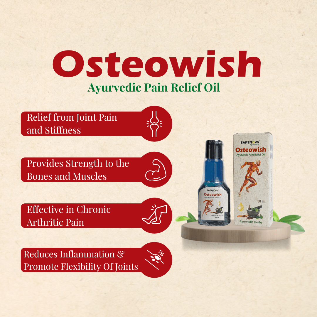 Osteowish Ayurvedic Pain Relief Oil 60 ML - SAPTNOVA