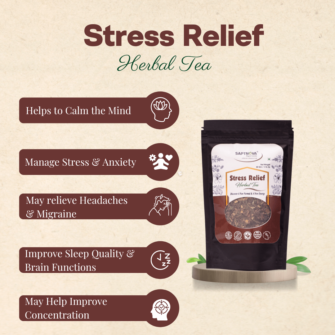 Stress Relief Herbal Tea 50 GM - SAPTNOVA