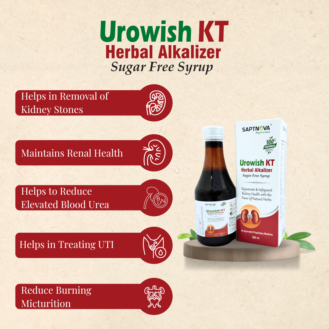 Urowish KT Herbal Alkalizer SF Syrup 200 ML - SAPTNOVA