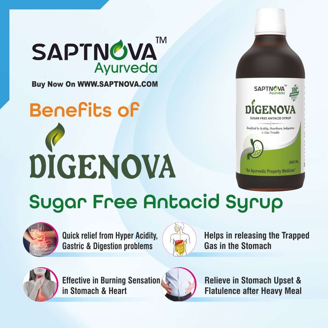 DIGENOVA - Herbal Antacid Syrup - 200 ML - SAPTNOVA