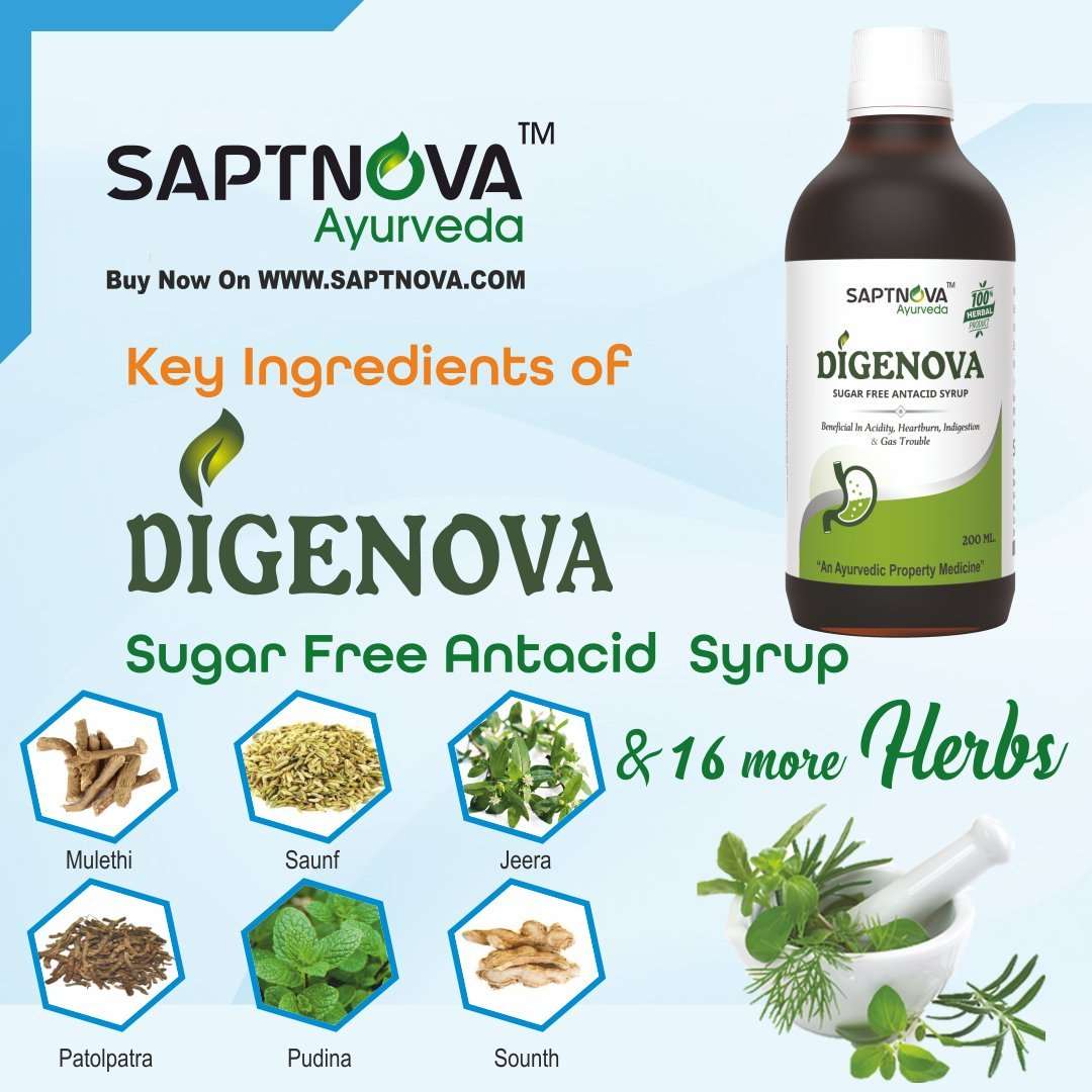 DIGENOVA - Herbal Antacid Syrup - 200 ML - SAPTNOVA