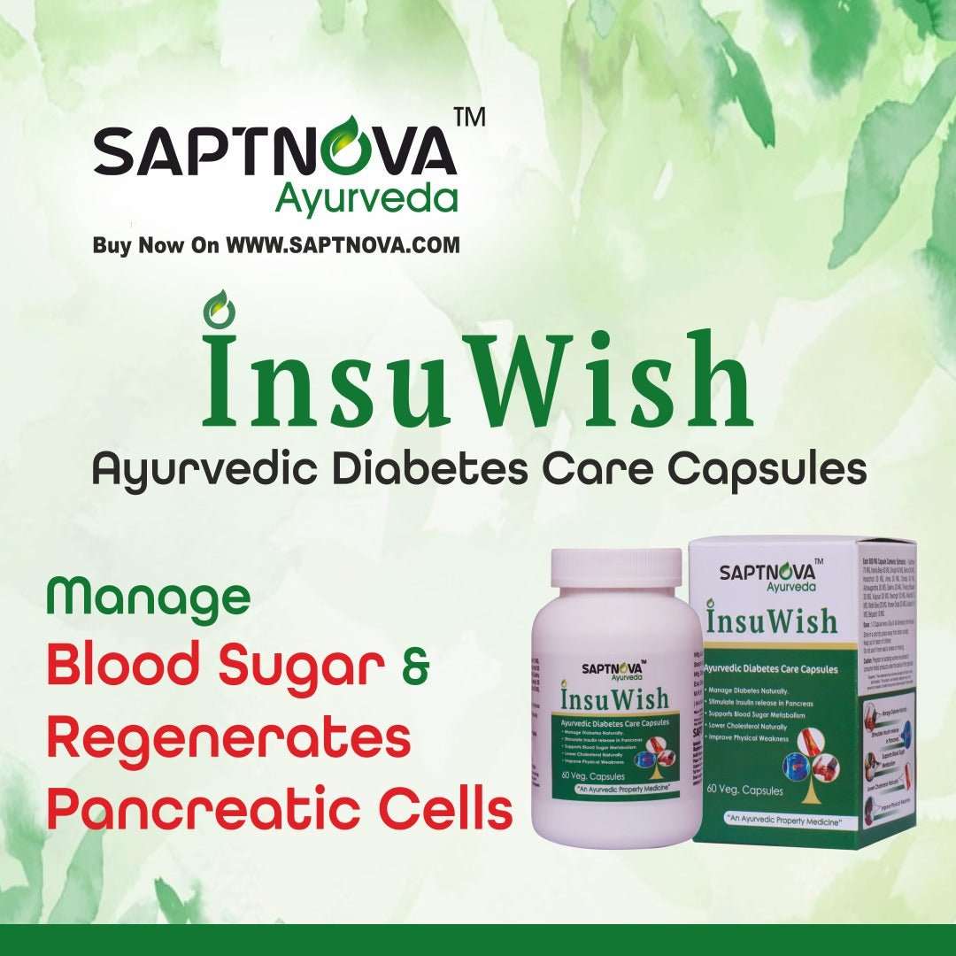 InsuWish - Ayurvedic Diabetes Care Capsules - 60 Capsules - SAPTNOVA