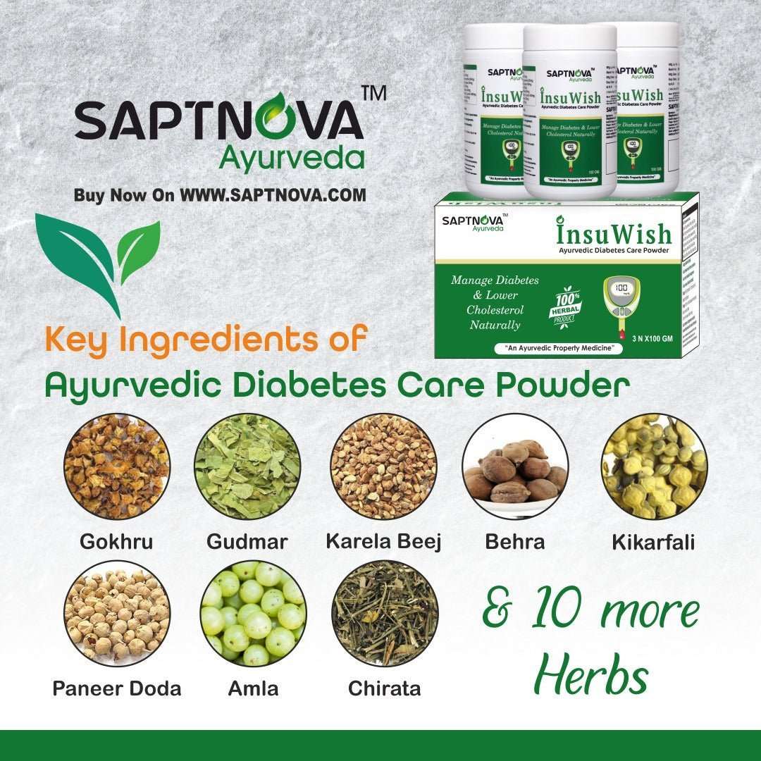 InsuWish - Ayurvedic Diabetes Care Granules (3 x 100 GM) - SAPTNOVA