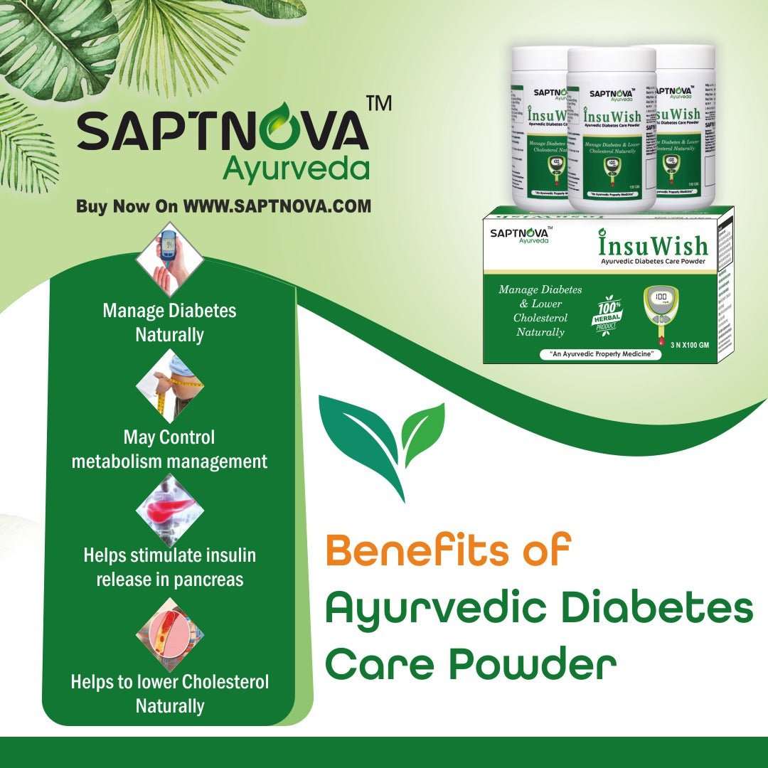 InsuWish - Ayurvedic Diabetes Care Granules (3 x 100 GM) - SAPTNOVA