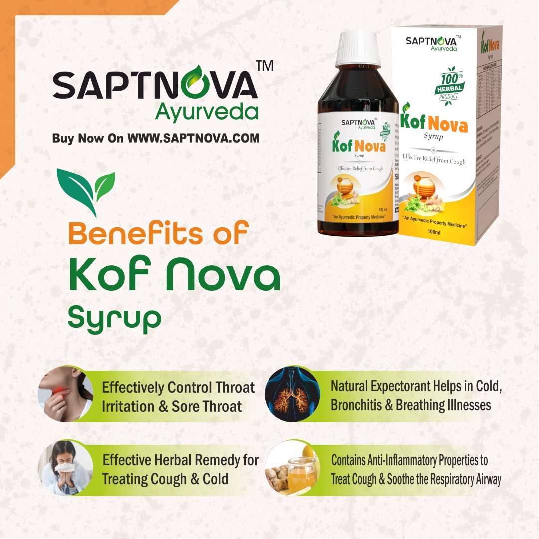 KofNova - Herbal Cough Syrup - 100 ML - SAPTNOVA