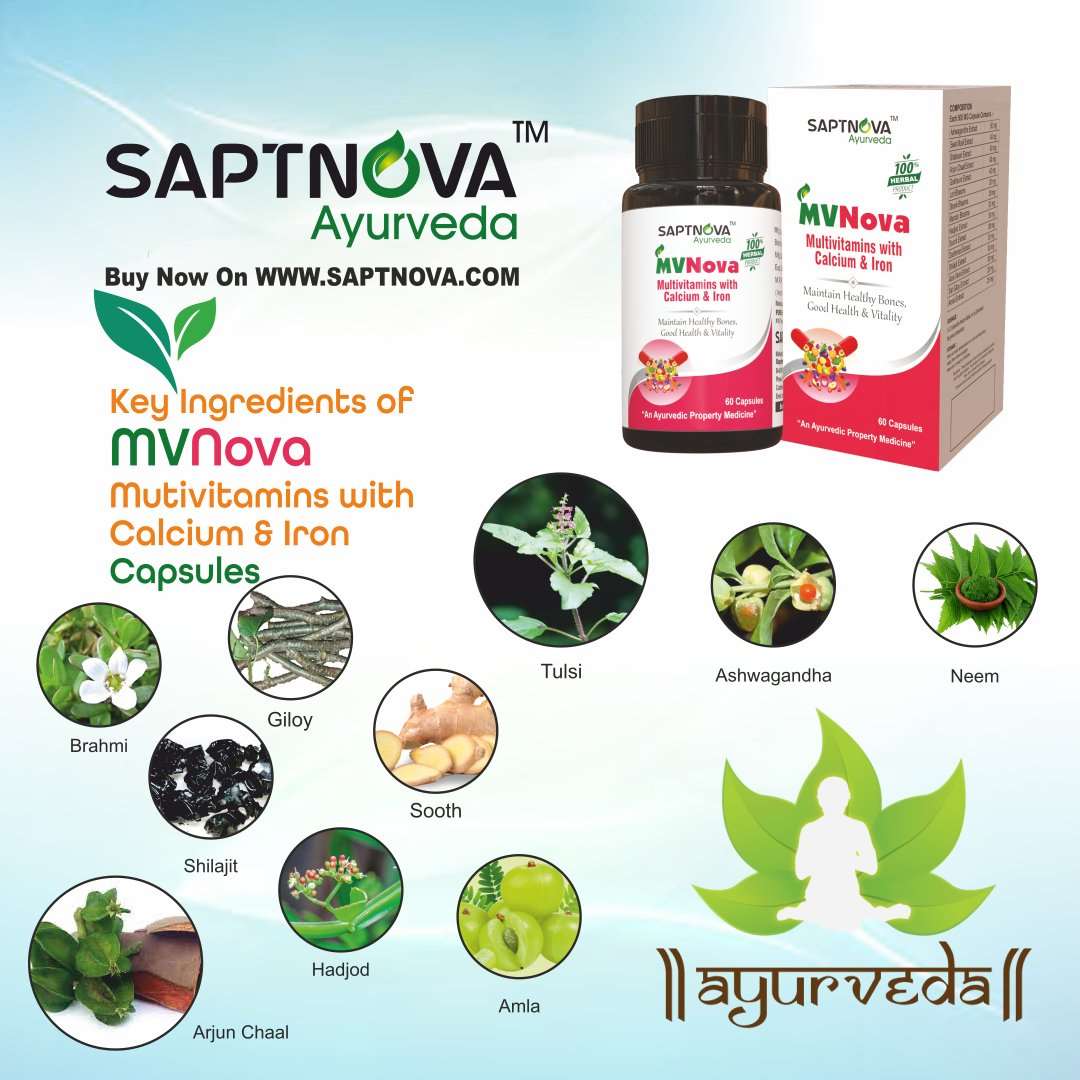 MVNova - Capsules for Multivitamin with Calcium & Iron - 1*60 - SAPTNOVA