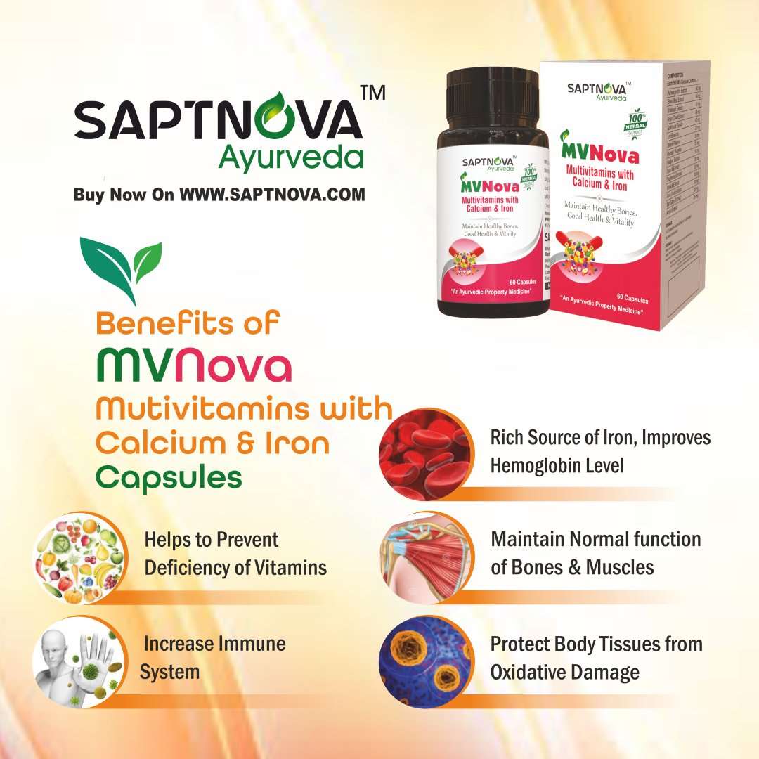 MVNova - Capsules for Multivitamin with Calcium & Iron - 1*60 - SAPTNOVA