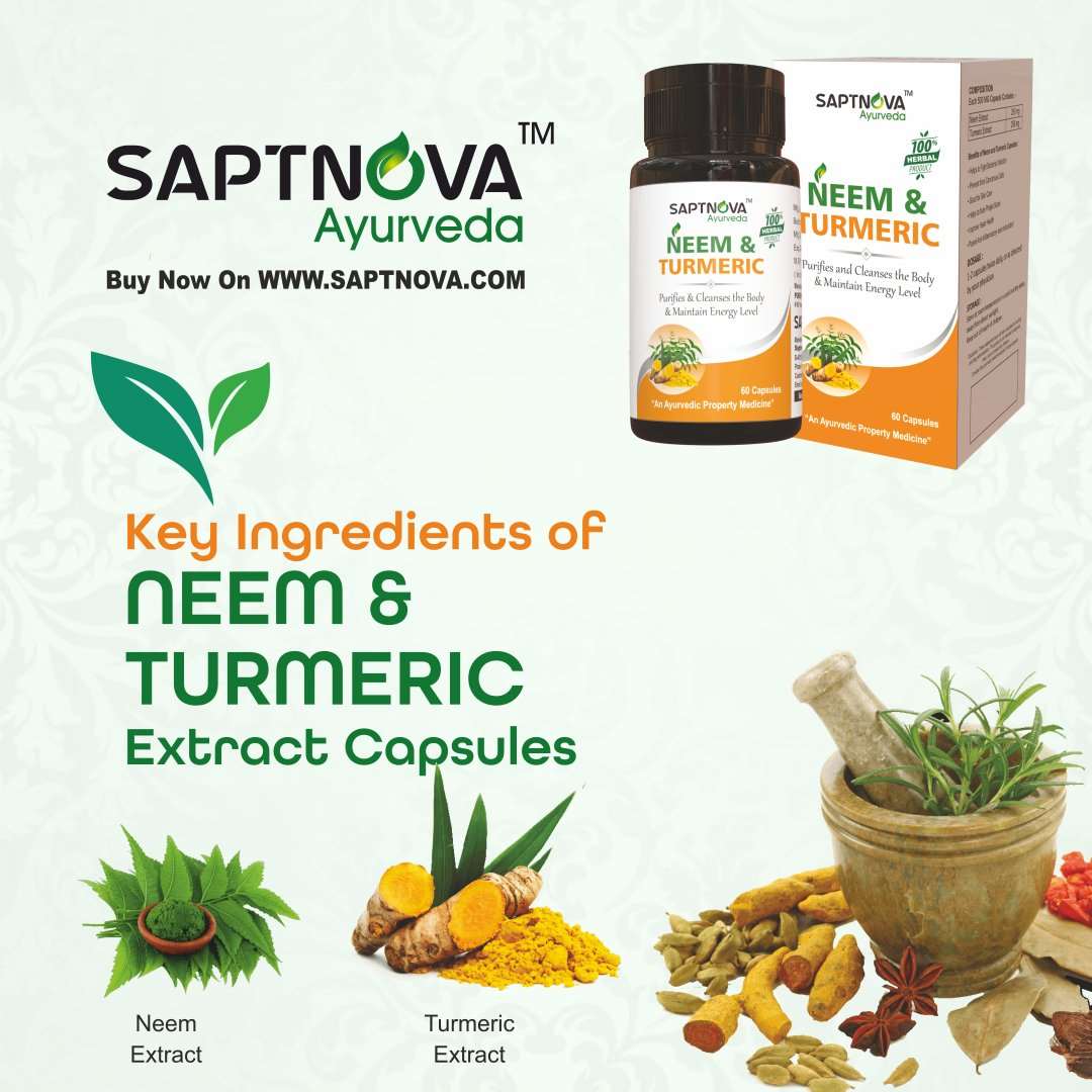 Neem & Turmeric Capsules 1*60 - SAPTNOVA