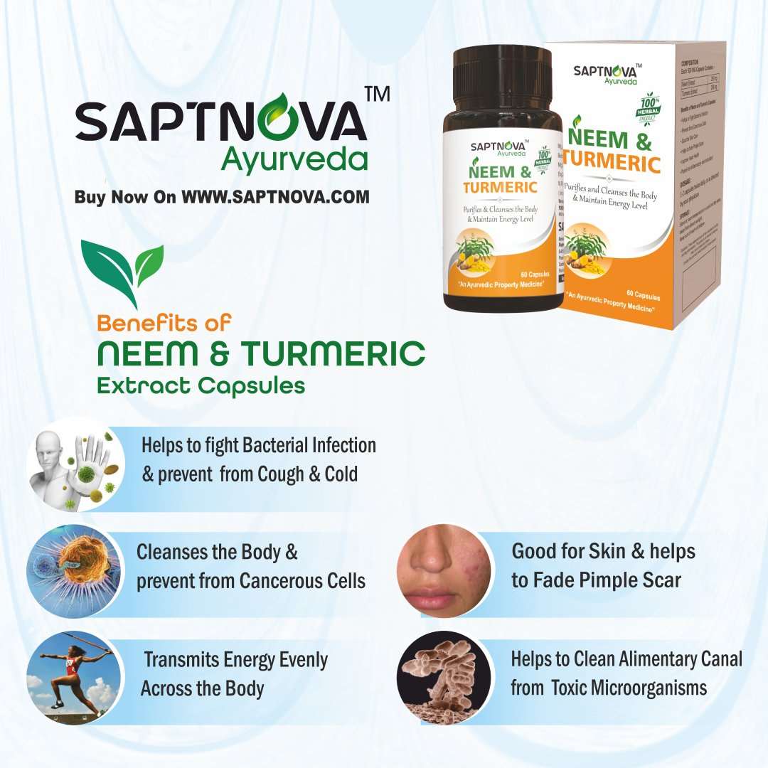 Neem & Turmeric Capsules 1*60 - SAPTNOVA