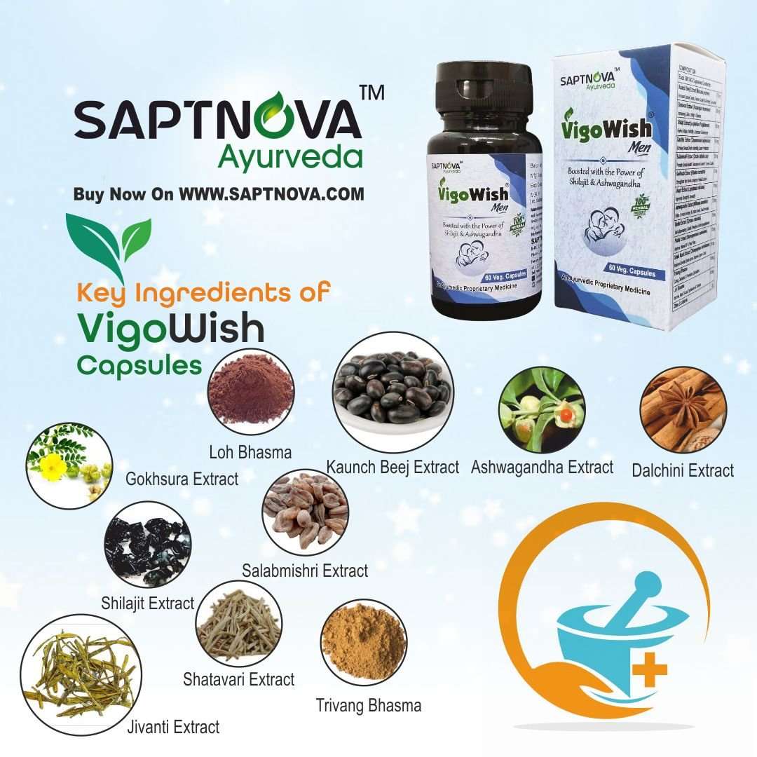 VigoWish for Men - Capsules For Boosting Energy, Stamina and Strength - SAPTNOVA